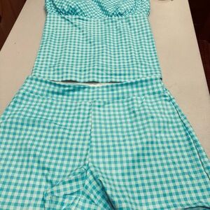 Lands End tankini Aqua 10 & 8